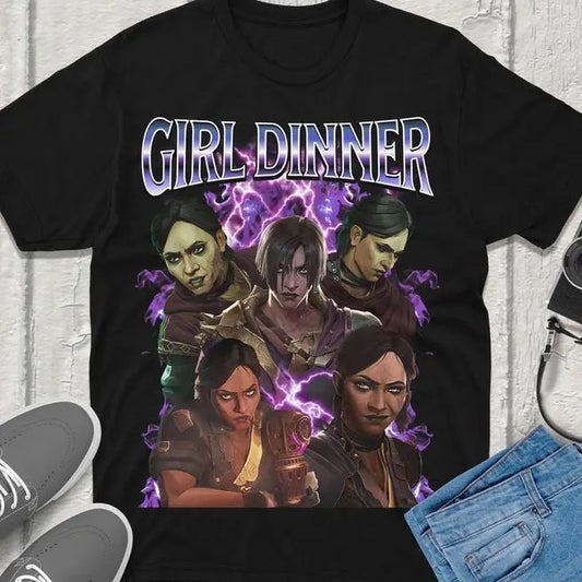 Sevika Arcane Girl Dinner T-Shirt Unisex Vintage Streetwear League of Legends Shirt Anime Apparel fanmerch lol Merchandise League of Legends Fan gift