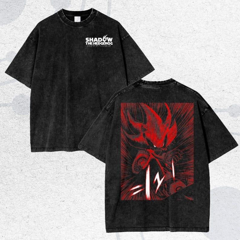 Shadow the Hedgehog Anime T-Shirt - Oversize Tee, The Hedgehog, Shadow the Hedgehog, Perfect Gift for Himstyle{n002}28