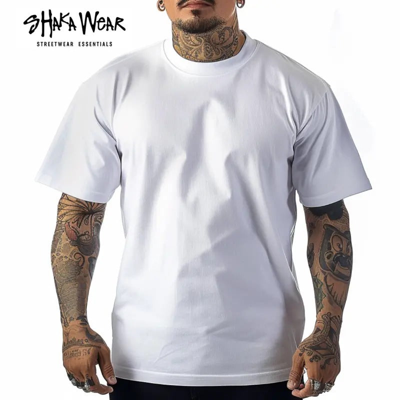 Shaka Wear Max Heavyweight T Shirt Cotton Crew Neck for Men T-Shirt  shirts tall Casual Menswear Top Classic Suit Traditional Suit Traditional xl  shaka