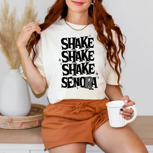Shake Shake Shake Senora Shirt, Funny Halloween Shirt, Retro Halloween Shirt, Halloween Women's Shirt, Halloween Movie Shirt Full Sizes, Full Colors, Unisex T-shirt for Men and Women, Classic Menswear, Womenswear Comfort Top