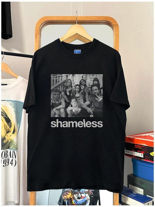 Shameless "Family" Vintage Oversized Tee Anime T-shirt 100% Cotton Original Design Men's Top Black Casual Menswear Tshirt