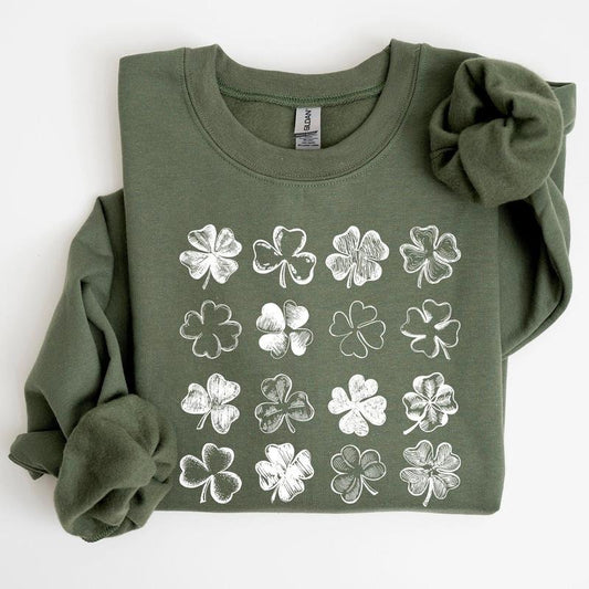 Shamrock Doodles, Retro St Patrick's Day Sweatshirt