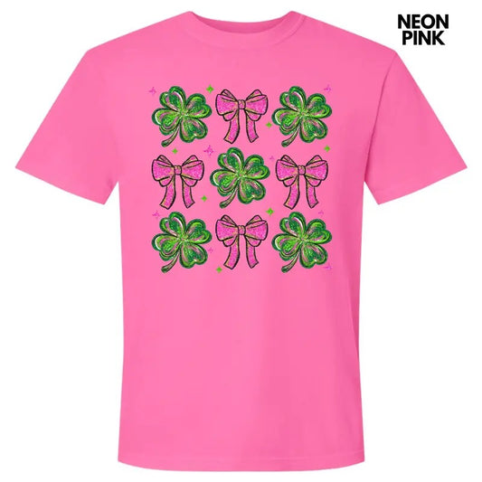 Shamrock Faux Glitter Collage Comfort Colors T-Shirt 'NLB'