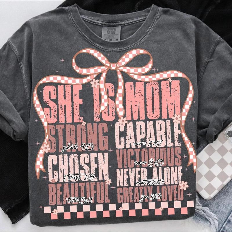 She Is Mom Shirt Shirt, Flower Mom Shirt, Blessed Mom Shirt, Mom Shirt, Mom Shirt Shirt, Mom Life Shirt, Mothers Day Shirt, Gift For Mom, Retro Mama Quotes