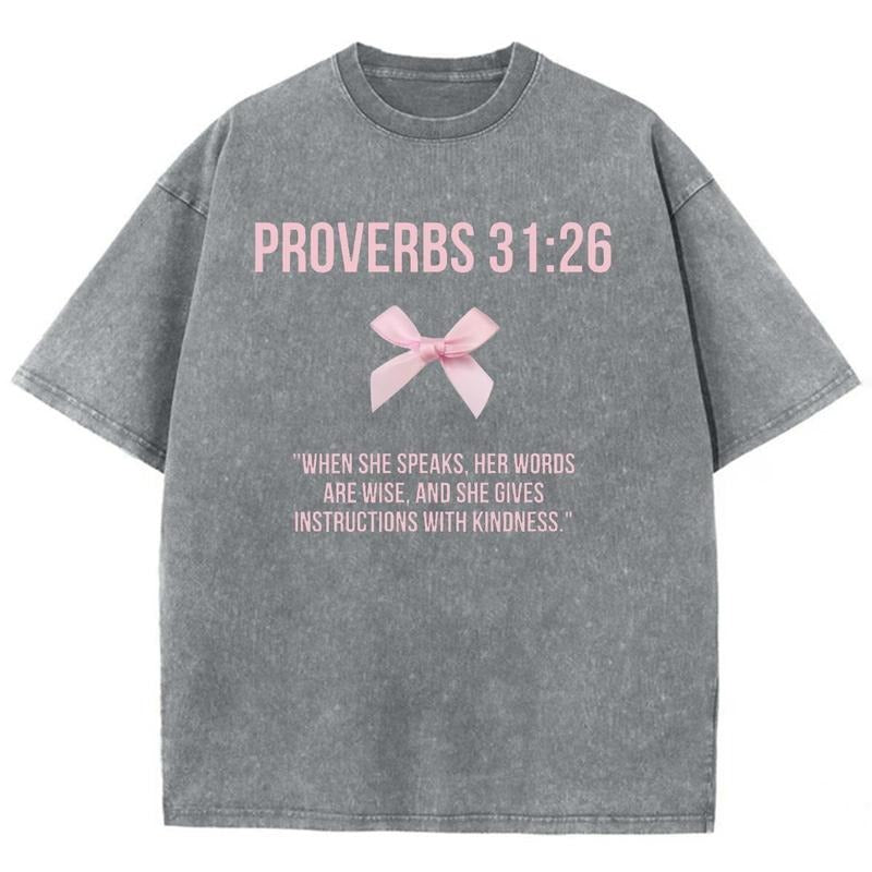 She Speaks With Wisdom Proverbs 31_26 Unisex Washed T-Shirt, Christian Jesus  t shirts, Vintage 90s Graphic Tee Gift