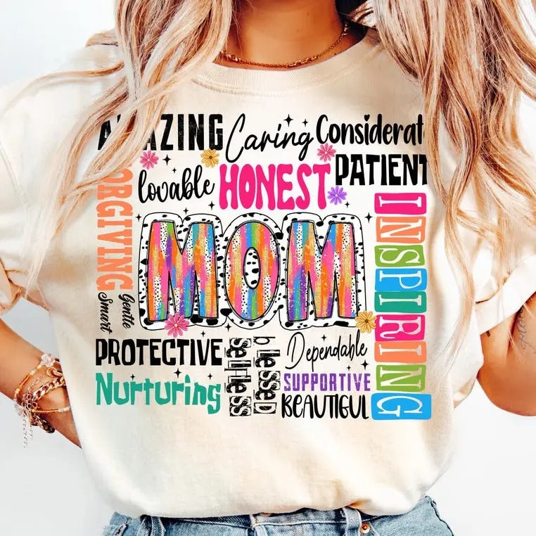 She is Mom Shirt-sweatshirt-hoodie, Retro Blessed Mom sweatshirt, Mom Life hoodie, Mother's Day tshirt, Gift for Mom, Retro Mama Quotes, Sublimation T shirt