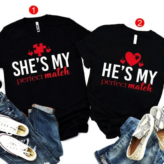 She's My Perfect Match Shirt, He's My Perfect Match Shirt, Valentine Matching Shirts , Valentine's Day Shirt, Couple Valentine Matching Shirts