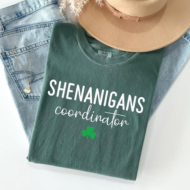 Shenanigans Coordinator, Funny, St Patrick's Day Comfort Colors Tshirt, Women's Crew Neck, Crewneck