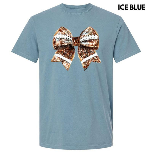 Shiny Football Disco Bow Comfort Colors T-Shirt 'NLB'