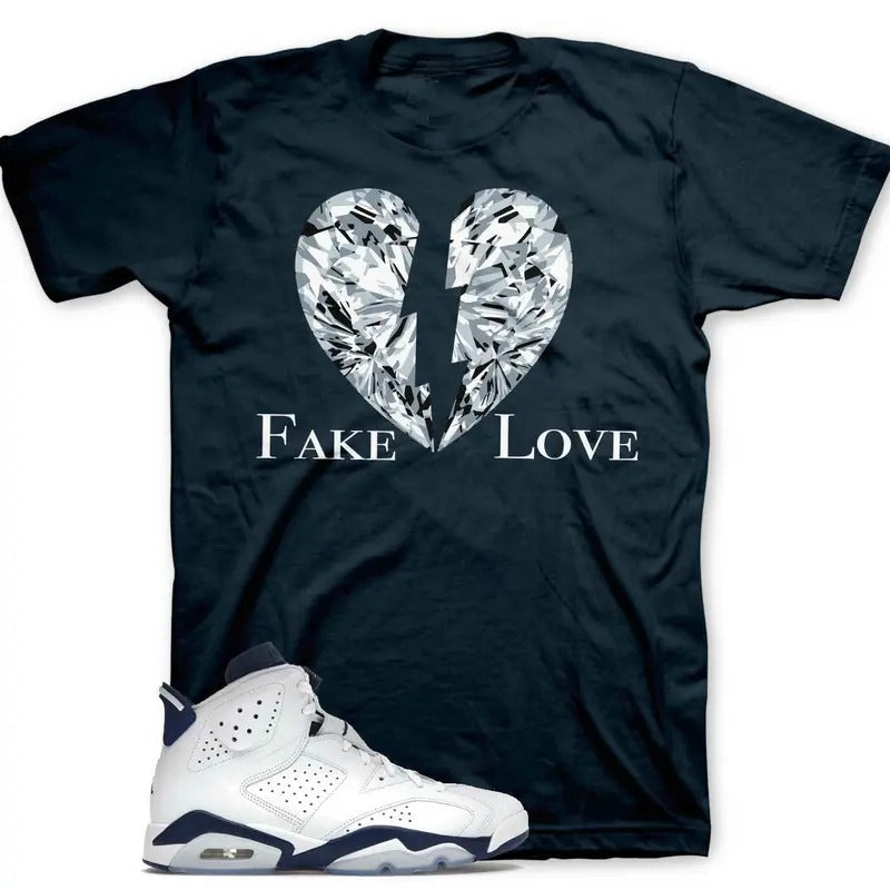 Shirt To Match Jordan 6 Midnight Navy Shoes - Love Sneaker Tees Cotton Casual Crew Neck  Slim-fitting Plain Floral Striped Black Menswear Top T-Shirt Underwear Tshirt Streetwear Jeans Tropical