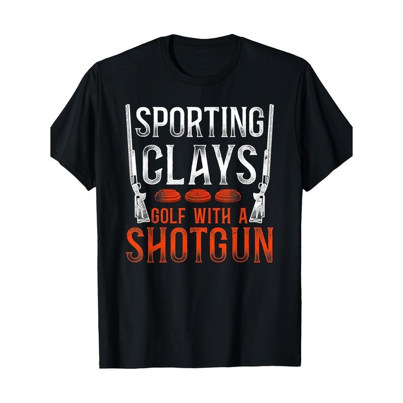 Shotgun Skeet Trap Clay Pigeon Shooting Vintage Sport T-shirt -100% cotton Made in USA