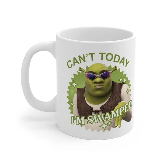 Shrek Can't Today I'm Swamped Mug Birthday Gift Idea Xmas Funny Cup Novelty Gift, Gift Ideas