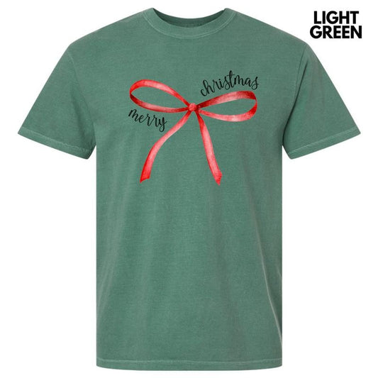 Simple Christmas Bow Comfort Colors T-Shirt 'NLB'