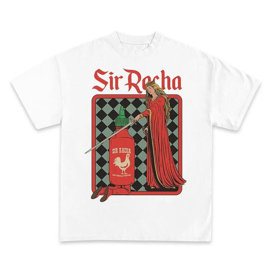 Sir Racha Tshirt, Sriracha Tshirt, Medieval art tshirt, sriracha fan merch, retro medieval tshirt, chili souce humor, funny meme tshirt