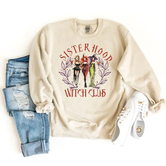 Sisterhood Witch Club Sweatshirt, Retro Halloween Sweatshirt, Cute Witches Sweatshirt, Sister Witches Club Sweatshirt, Sister Halloween Gift