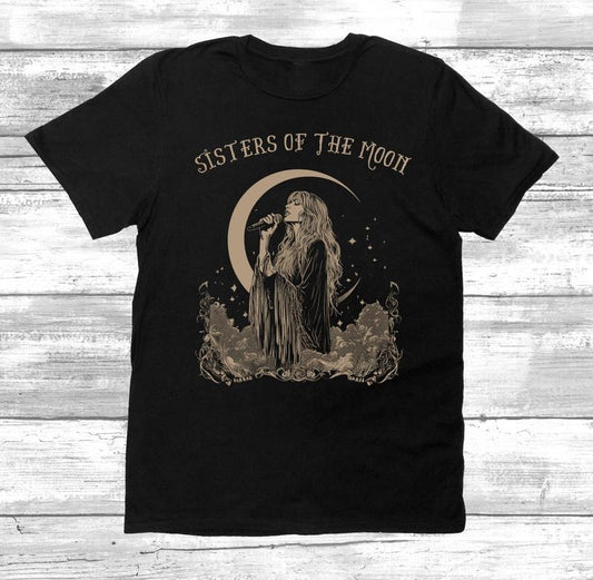 Sisters Of The Moon Stevie Nicks Tee, Bohemian Style Shirt, Moon Phases Graphic Tee, Music Lover Gift, Festival Clothing, Unisex T-shirt