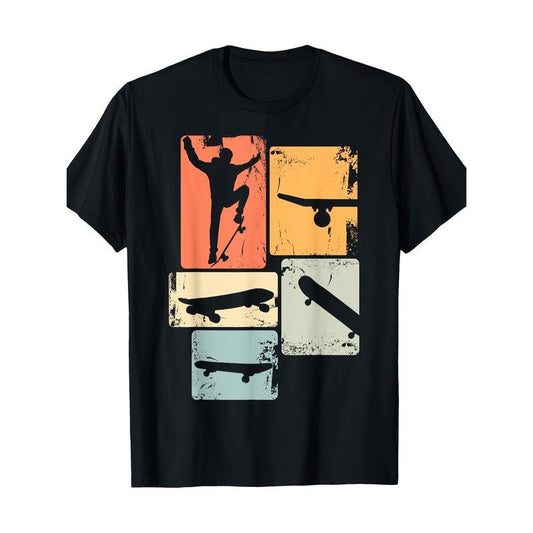 Skateboarder Retro Skateboard Men's T-shirt 100% cotton T-shirt Made in USA