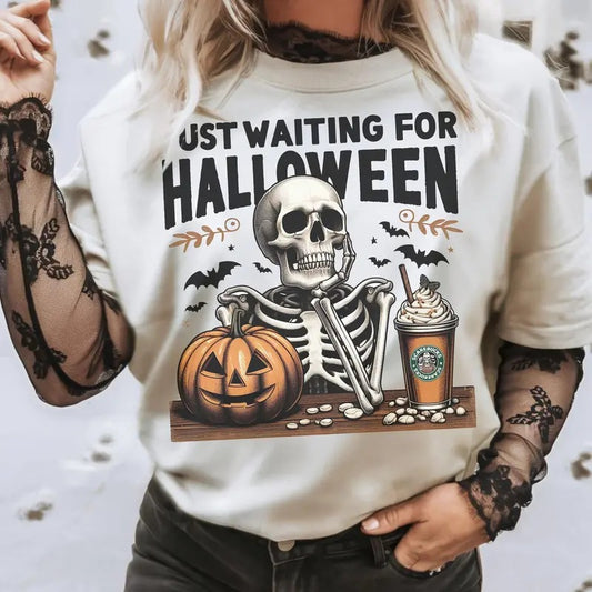 Skeleton  Halloween T-Shirt DRG, Retro halloween T-Shirt DRG, female skeleton T-shirt