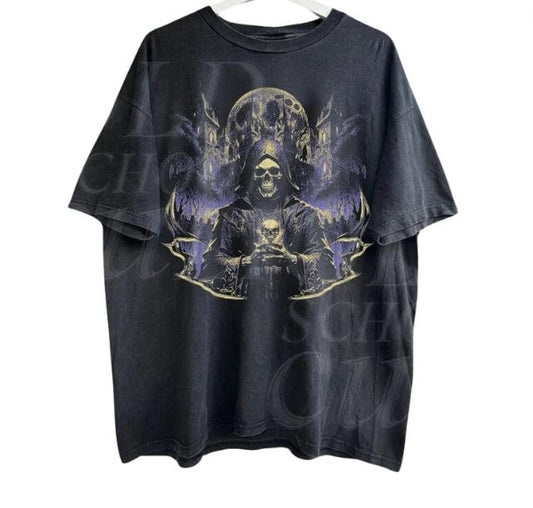 Skeleton Dark Art Vintage 90s Graphic Shirt, Skeleton Y2k Goth Retro Tee, 2000s Emo Clothes, Nostalgia Castle Streetwear  Skull Tee Menswear Top T-shirt