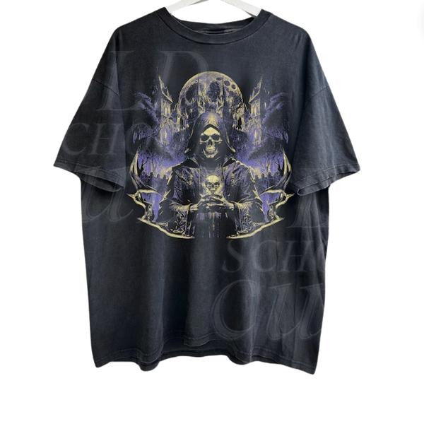 Skeleton Dark Art Vintage 90s Graphic Shirt, Skeleton Y2k Goth Retro Tee, 2000s Emo Clothes, Nostalgia Castle Streetwear Skull Tee, Style Tapout Emo Mma Elite SKull, Unisex T-Shirt, Gift For Men Women Menswear Top