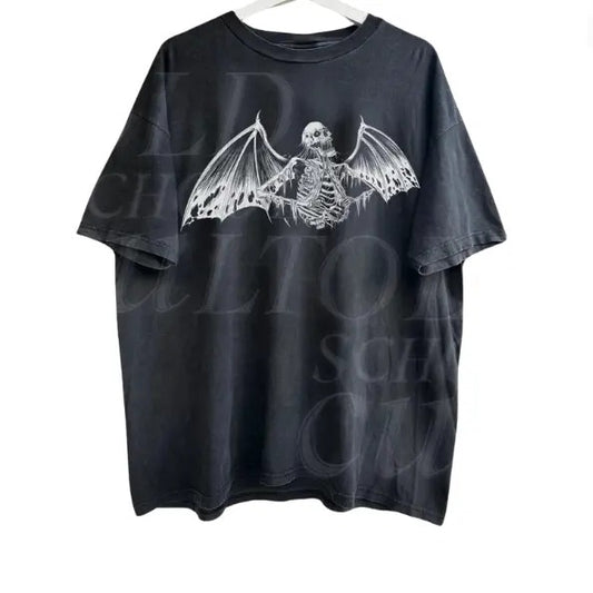 Skeleton With Wings Ripping Rib Cage Vintage 90s Graphic T-Shirt, Rib Cage Shirt, Retro Skeleton Tee, 90s Skull Shirt, Y2k Skull Tee, Unisex T-Shirt, Gift For Men Women Menswear Top Streetwear