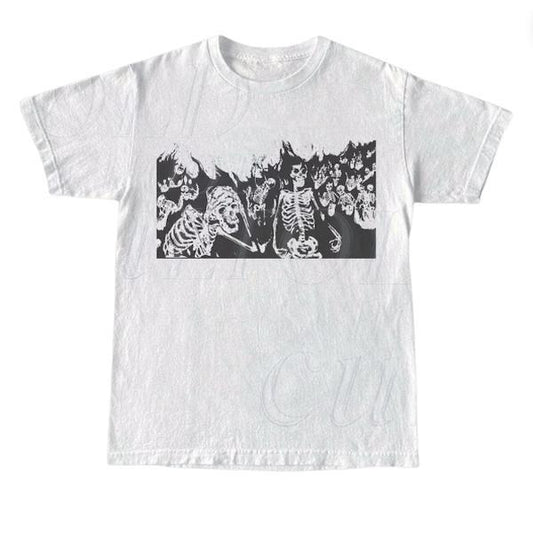 Skeletons On Fire Vintage 90s Graphic T-Shirt, Burning Skeleton Y2k Shirt, Retro Skeleton Grunge Tee, 90s Skull Shirt, Gothic Grunge Tee