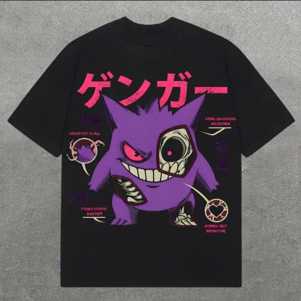 Skull Reaper Gengar Vintage T-Shirt, Gengar Shirt, Pokemon Shirt, Pokemon Merch, Pokemon Gengar Shirt, Ghostly Gengar, Funny Halloween Shirt, Anime Manga Shirt, Graphic Tee Shirt, Unisex T-Shirt, Gift For Fan Pokemon, Halloween Gifts Top Menswear