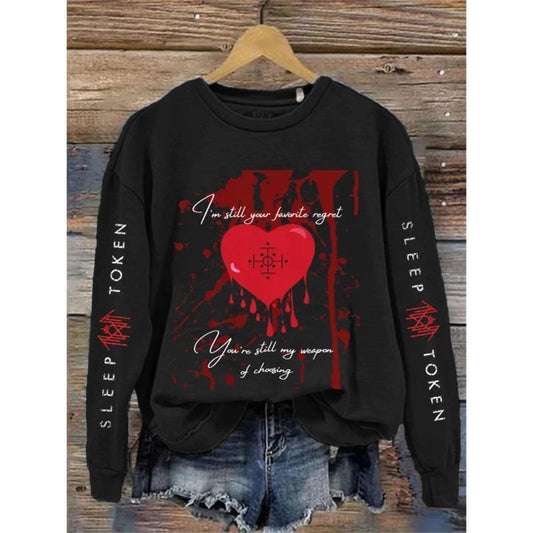 Sleep Token -  Retro Heart Print Vintage Sweatshirt - Hoodie, Gift For Fan Sleeves With Designs
