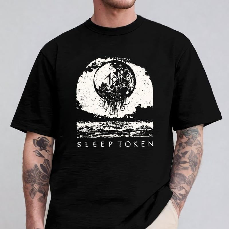 Sleep Token Band Graphic Shirt, Grunge-Inspired Shirt, Cozy Streetwear for Music Lovers, Sleep Token Album Art Clothing