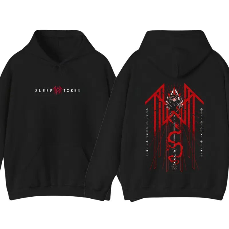 Sleep Token Double Sides Hoodie Sweatshirt T shirt, Reaper Angel TShirt, Vintage TRIDENT Hoodie, Sleep Token Tour Merch, Gifts For Fan Men Women