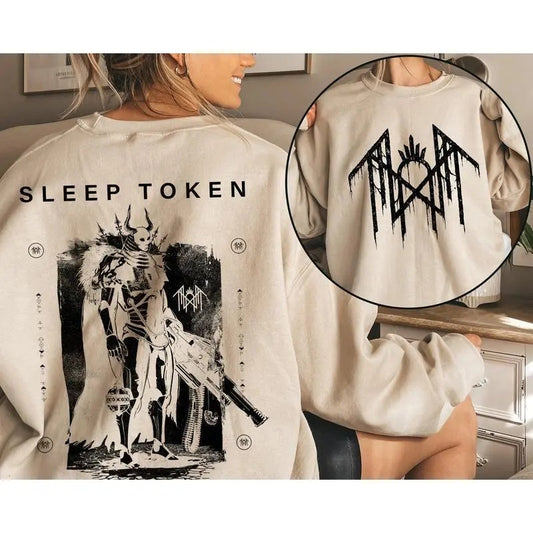 Sleep Token Double Sides Shirt, Reaper Angel TShirt, Vintage Rock Band Hoodie, Sleep Token Tour Merch, Gifts For Sport