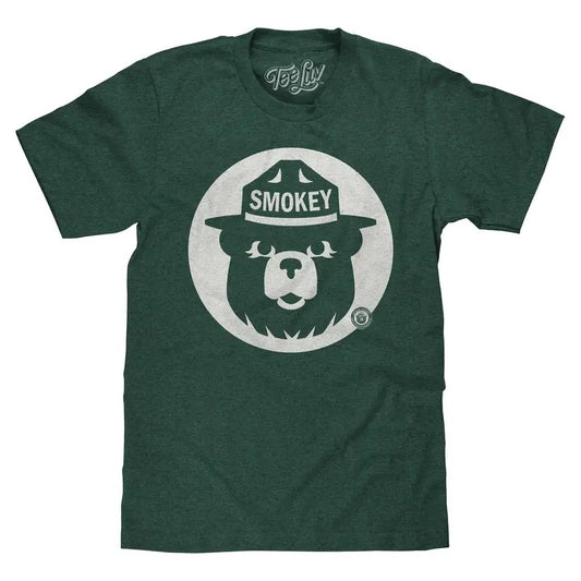 Smokey Bear Shirt Retro Mascot T-Shirt - Forest Green