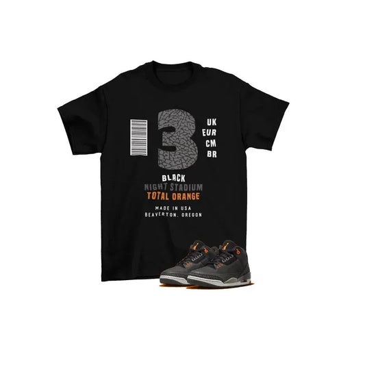 Sneaker Label Shirt to Match Jordan 3 Retro Midnight Black CT8532-140 Casual Fabric 3000 BC clothes