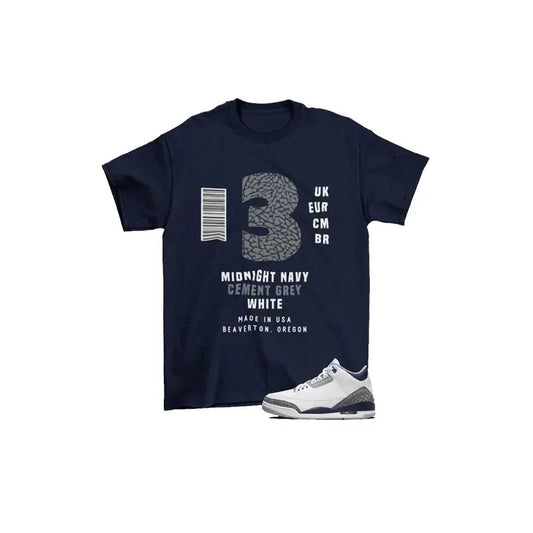 Sneaker Label Shirt to Match Jordan 3 Retro Midnight CT8532-140 Cotton Casual Crew Neck Slim-fitting Plain Floral Striped Black Collar Menswear Halloween Outfit Sheer Short Sleeve Stylish