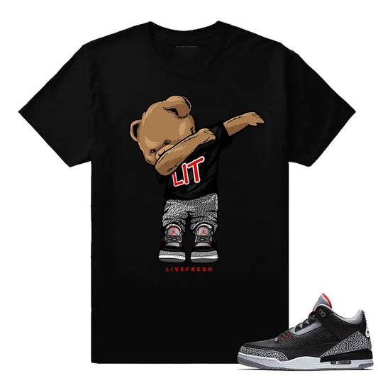 Sneaker T Shirts Jordan 3 Black Cement Sneaker tees Dabbin Polo Bear Classic Menswear
