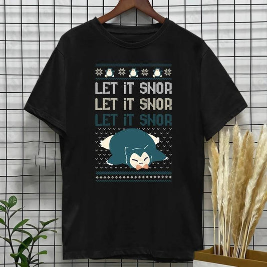 Snorlax Cute T-shirt Let it Snor Unisex Shirt Snorlax Family Shirt Anime Shirt