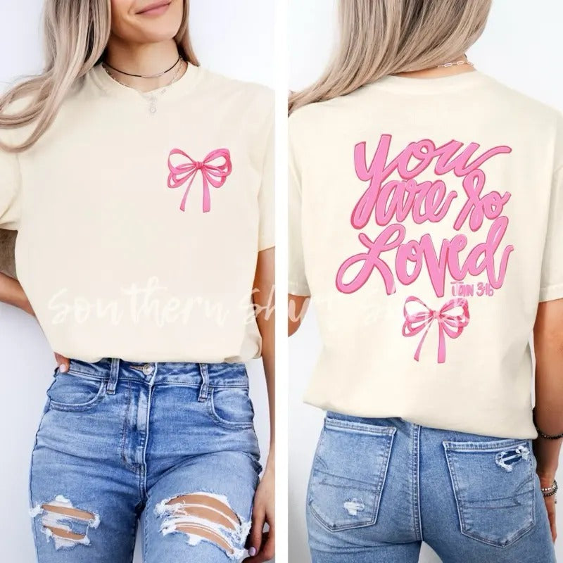 So loved John 316 t shirt | Bible verse t shirt | Christian t shirt | Ivory comfort colors t shirt