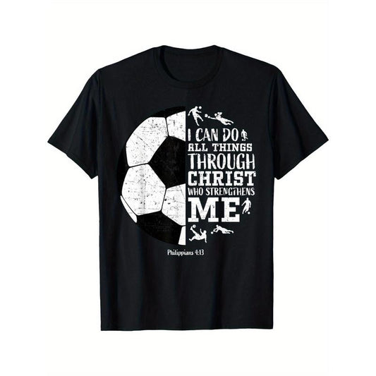 Soccer Gifts Men Women Sayings Christian T-Shirt - 100% Cotton Short Sleeve Tee - Comfortable & Stylish Round Neck - Everyday Fashion made in usa