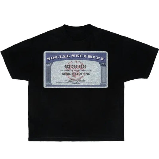 Social Security Card Shirt Streetwear Y2K Vintage Fashion Graphic Tee, Y2k Shirt, Y2k Fashion, Gift For Men & Women, Menswear Top Tropical