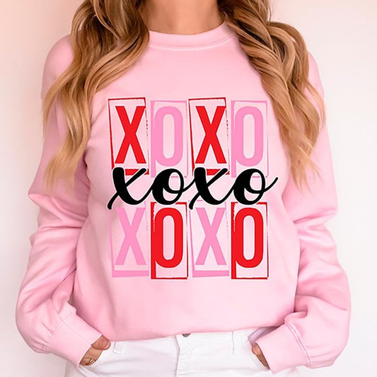 Soft and Comfortable St. Valentines Pink Crewneck Sweatshirt for Women Casual Womenswear
