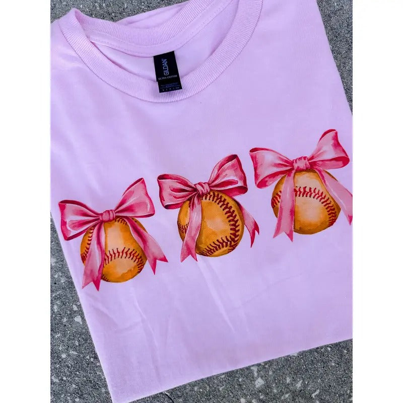 Softball Bows Graphic Top