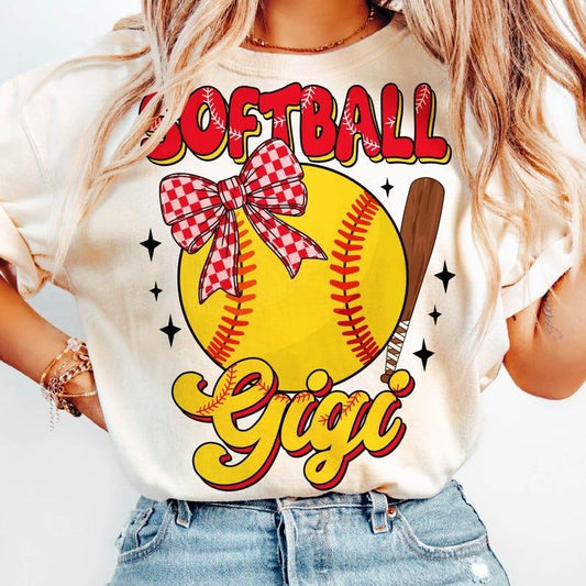 Softball Gigi T-shirt, Retro Softball Mama, Game Day Grandma T-shirt