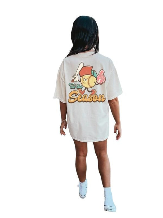 Softball Tis The Season Back Design Shirt, Retro Softball Mom T Shirt, Vintage Softball Tee, Game Day T Shirt, Softball Lover Tee, Softball T-Shirt, Short Sleeve Tee Shirt, Softball Gifts, Game Day Shirt, Gifts For Birthday Fit Top