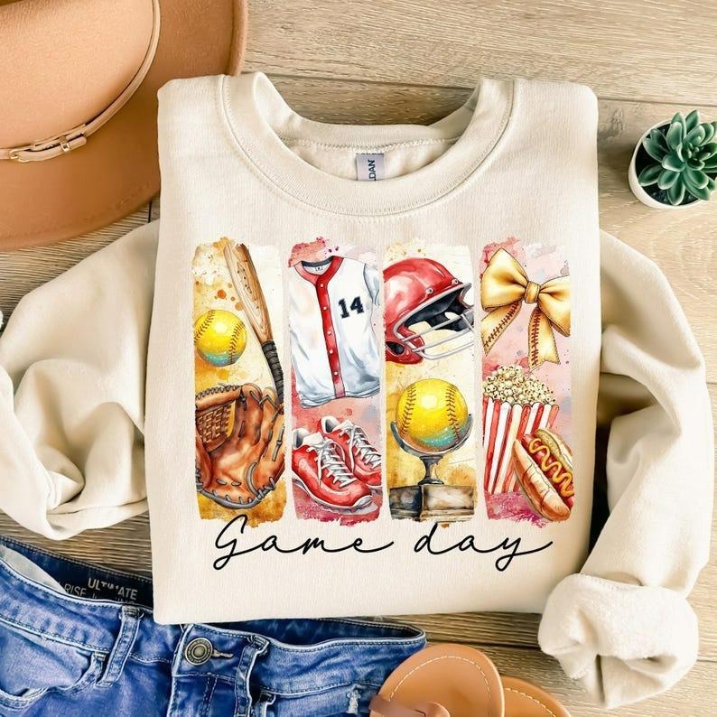 Softball Unisex Classic T-Shirt, Game Day Softball Coquette Sweatshirt, Softball Bow Mama Sweatshirt, Brushstroke Softball Shirt Hoodie.,