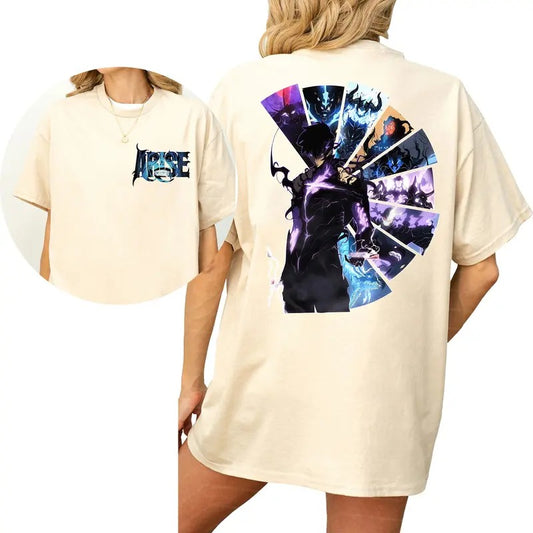 Solo Leveling ARISE T-Shirt, Shadow Monarch Anime Tee, Jinwoo Sung Manhwa Shirt