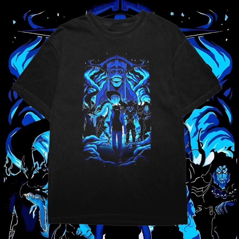 Solo Leveling Vintage Cotton T-Shirt, Anime Streetwear Hip-Hop Tee, Short Sleeve Unisex Summer Clothing