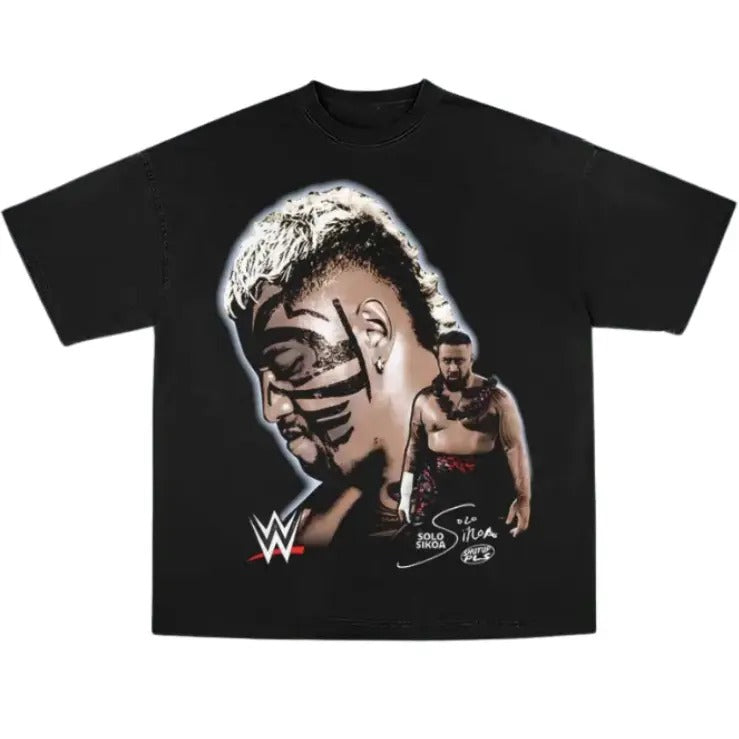 Solo Sikoa Vintage Graphic Tees, Wrestling Tshirt, Wrestler T-Shirt, WWE Shirts, Unisex Wrestling Gift Shirt Top Menswear Womenswear Streetwear