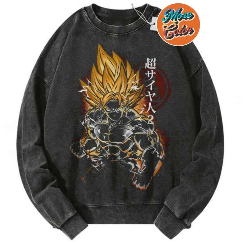 Son Goku Dragon Ball DBZ Anime Vintage Shirts, Cotton Unisex Sweatshirt, Crew Neck, Size S- 3XL, Menswear Top, Womenswear Top Underwear Streetwear