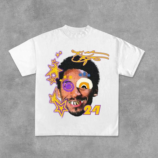Sopula Casual Kobe Bryant Graffiti Portrait Graphic Print Cotton T-Shirt