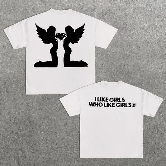 Sopula Vintage I Like Girls Graphic Print T-Shirt